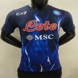 Versione del giocatore maglia Napoli terza blu 2022