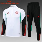 maglia Manchester United formazione manica lunga bambino bianco 2024