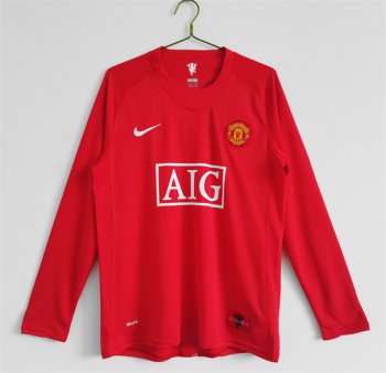 prima maglia Manchester United Retro manica lunga 2007-08