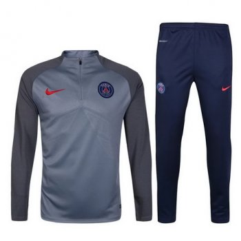 maglia PSG formazione manica lunga grigio scuro 2018