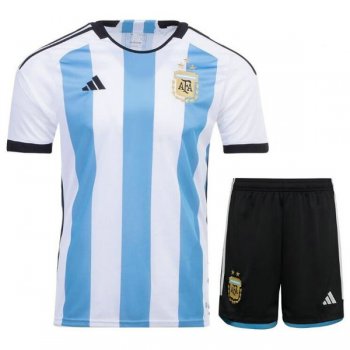 prima maglia Argentina bambino 3 Stelle Coppa del Mondo 2022