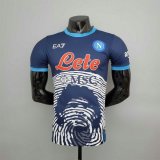 Versione del giocatore maglia Napoli blu 2022