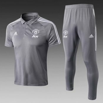 maglia Manchester United Polo Grigio scuro 2018