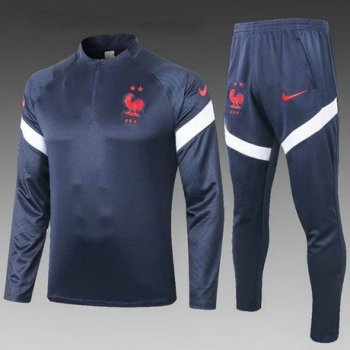 maglia Francia formazione manica lunga nero 2021