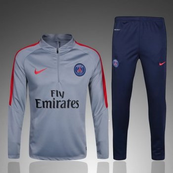 maglia PSG formazione manica lunga grigio 2018