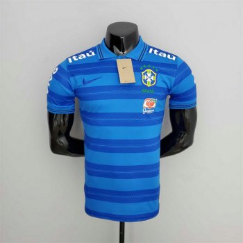 Versione del giocatore maglia Brasile blu-03 2023