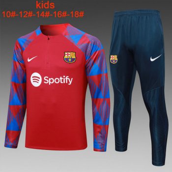 maglia Barcellona formazione manica lunga bambino rosso 2024