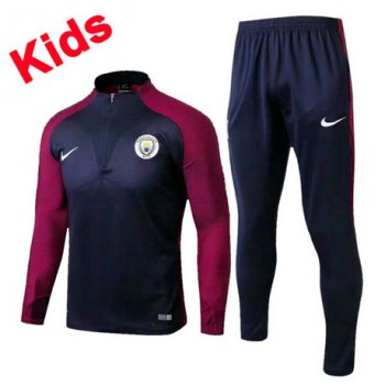 maglia Manchester City formazione manica lunga bambino Blu nero 2018