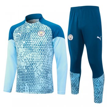 maglia Manchester City formazione manica lunga blu chiaro 2024