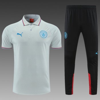 maglia Manchester City Polo Grigio Chiaro 2023