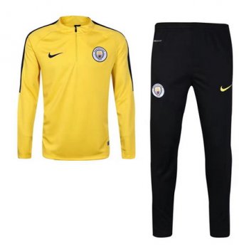 maglia Manchester City formazione manica lunga giallo 2018