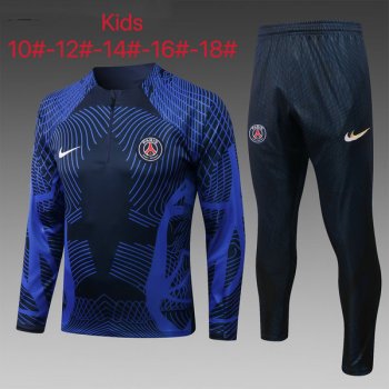 maglia PSG formazione manica lunga bambino blu-01 2023