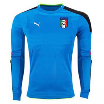 portiere maglia Italia manica lunga blu 2018