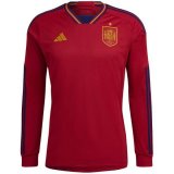 prima maglia Spagna manica lunga Coppa del Mondo 2022