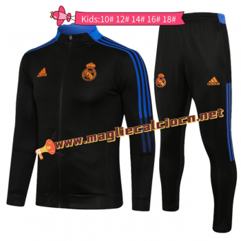 maglia Real Madrid Giacca manica lunga bambino Nero 2022