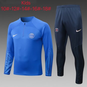 maglia PSG formazione manica lunga bambino blu-03 2023