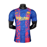 Versione del giocatore maglia Barcellona Formazione 2022 Rosso blu