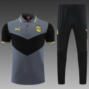 maglia Borussia Dortmund Polo Grigio Nero 2023