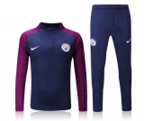 maglia Manchester City formazione manica lunga blu viola 2018