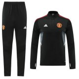 maglia Manchester United formazione manica lunga Nero-02 2023