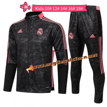 maglia Real Madrid Giacca manica lunga bambino 2022 Nero