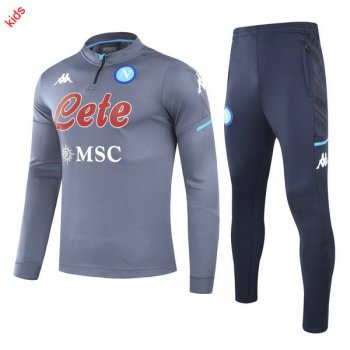 maglia Napoli formazione manica lunga bambino grigio 2022