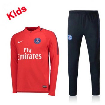 maglia PSG formazione manica lunga bambino rosso-01 2018