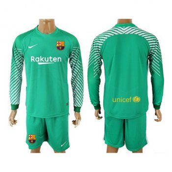 portiere maglia Barcellona manica lunga verde 2018