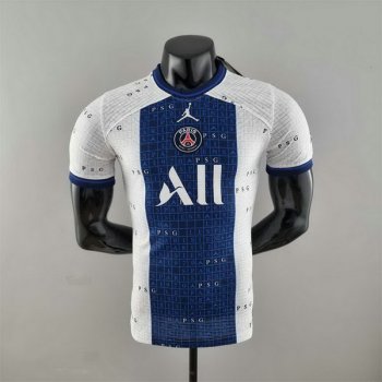 Versione del giocatore maglia PSG bianco blu 2023