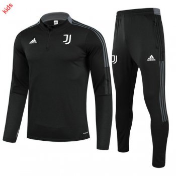 maglia Juventus formazione manica lunga bambino Nero-02 2022