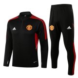 maglia Manchester United formazione manica lunga Nero-03 2023