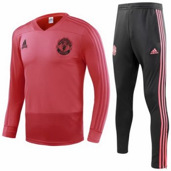 maglia Manchester United formazione manica lunga rosso 2018