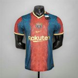 Versione del giocatore maglia Barcellona blu rosso 2022