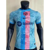 Versione del giocatore maglia Barcellona formazione blu 2023