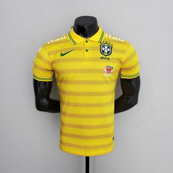 Versione del giocatore maglia Brasile giallo-02 2023