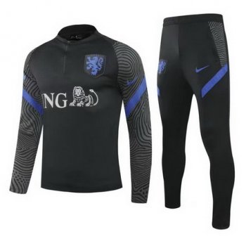 maglia Olanda formazione manica lunga nero 2021