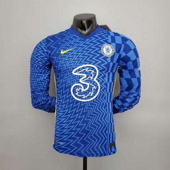 Versione del giocatore maglia Chelsea ML Blu 2022