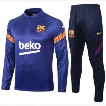 maglia Barcellona formazione manica lunga blu 2021