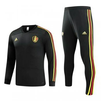 maglia Belgio formazione nero manica lunga 2018