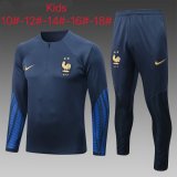 maglia Francia formazione manica lunga bambino blu 2023