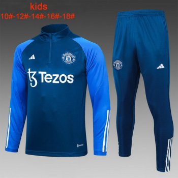 maglia Manchester United formazione manica lunga bambino Blu 2024