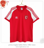 prima maglia Galles Retro 1982 rosso