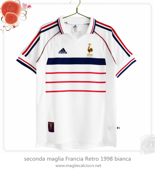 seconda maglia Francia Retro 1998 bianca